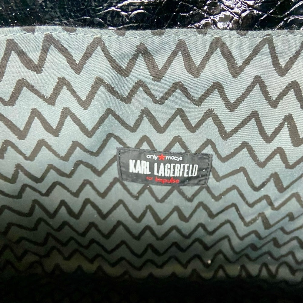 Vintage Karl Lagerfeld Large Black Business-Laptop Handbag Tote 16in x 12in x 6i