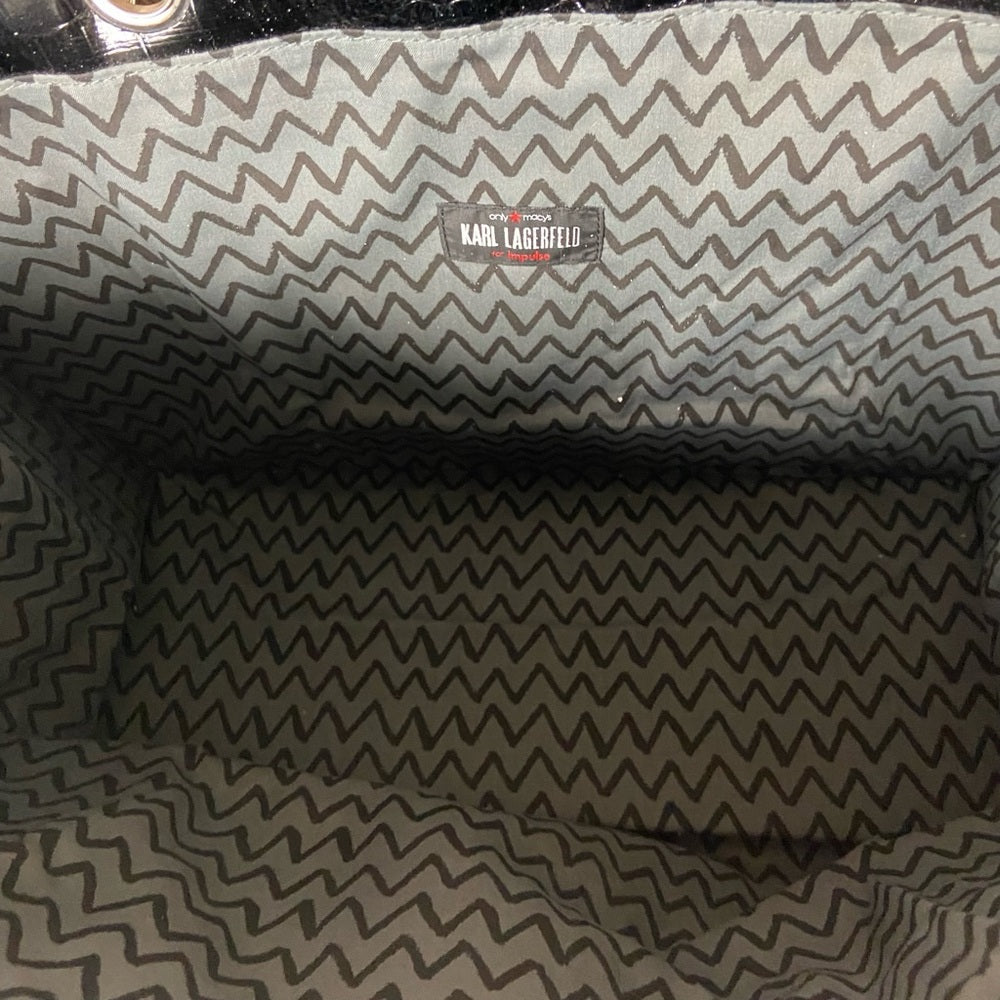 Vintage Karl Lagerfeld Large Black Business-Laptop Handbag Tote 16in x 12in x 6i