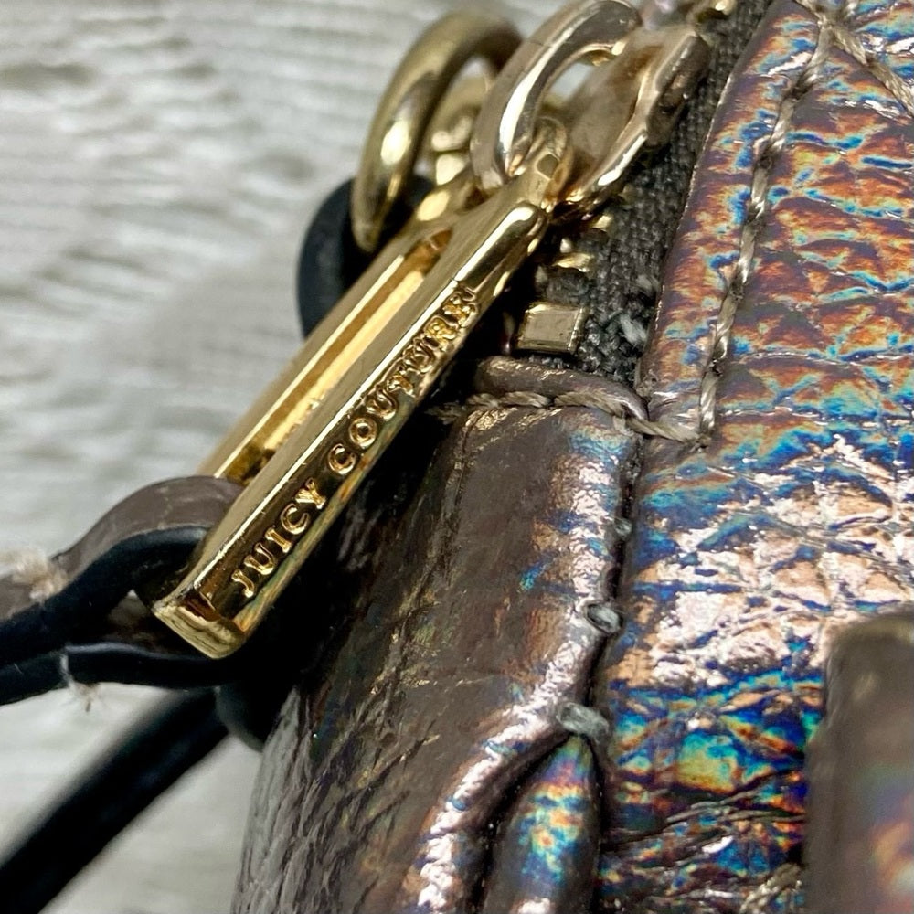 Juicy Couture Iridescent Leather Small Evening Bag-Crossbody 7.5in x 6in x 3in