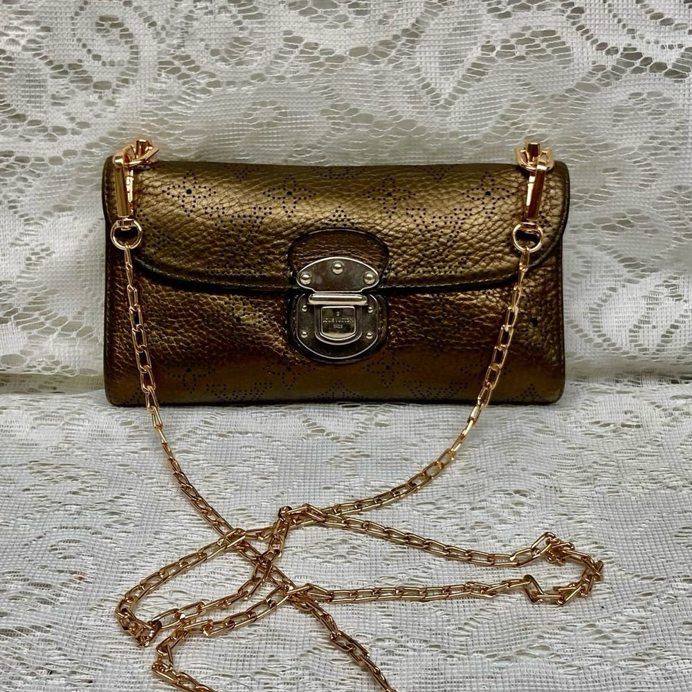 Louis  Vuitton Gold Trifold Wallet-Crossbody