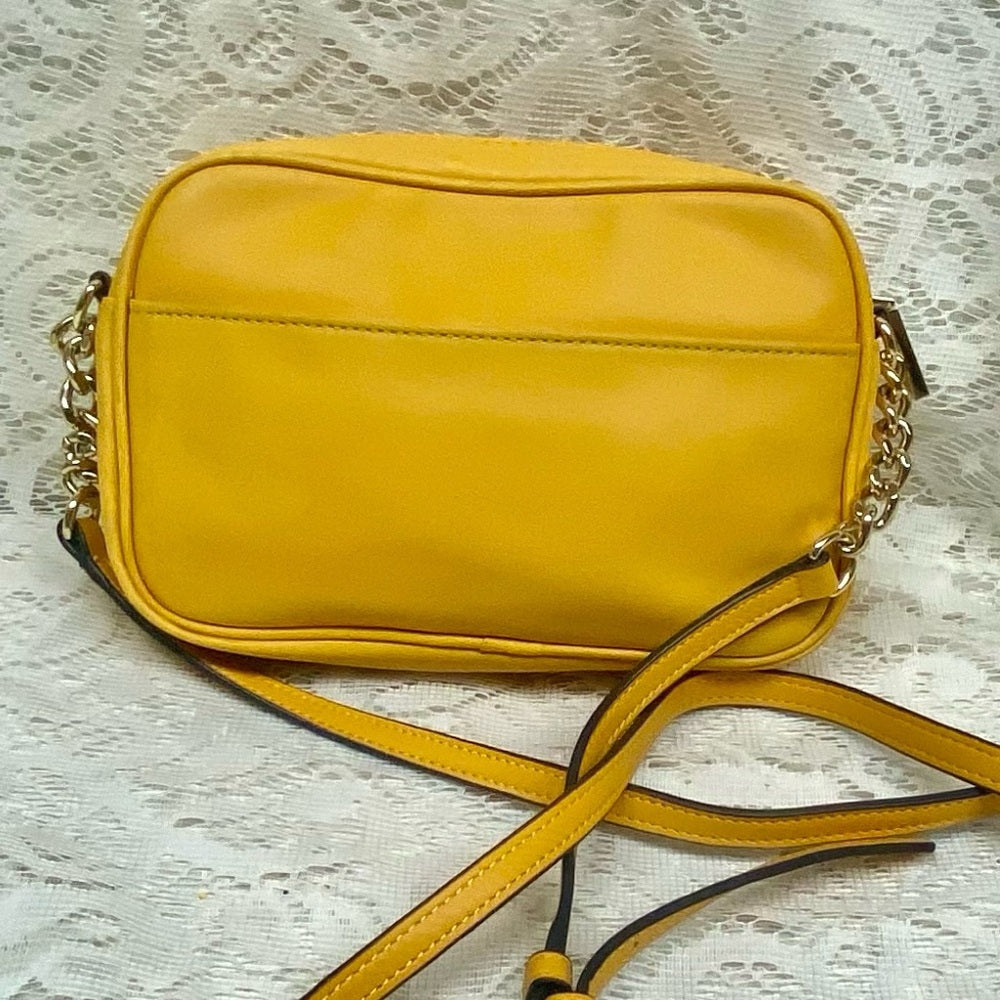 Karl Lagerfeld Dark Yellow Bow Crossbody Bag 8in x 5in x 1.5in