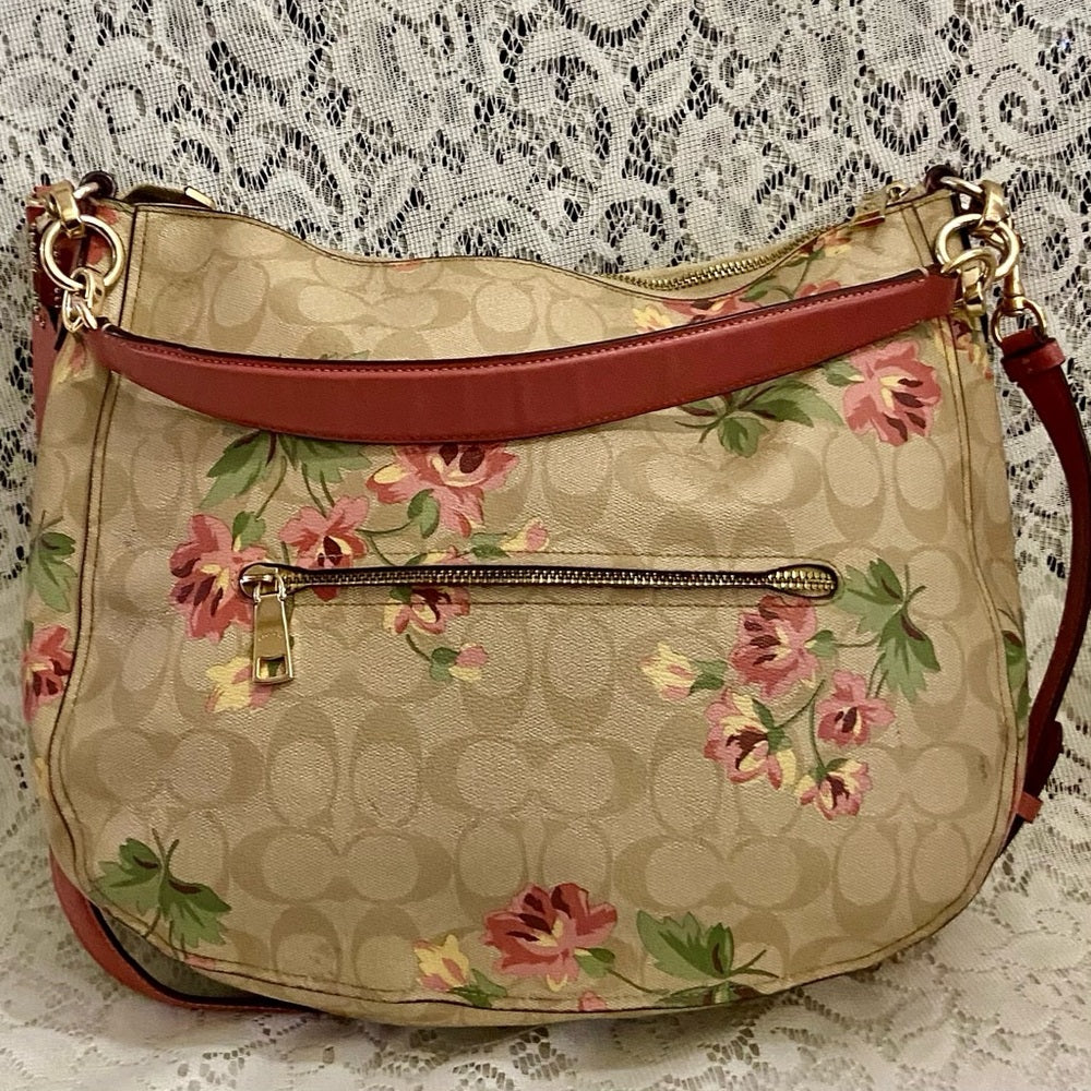 Authentic, Rare, Coach, Signature Floral Shoulder Bag with Wallet 2019-F72658