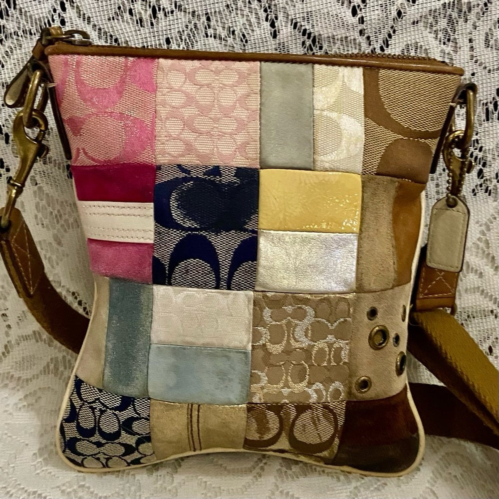 Coach - Multi-color Patchwork Crossbody and Wristlet Set