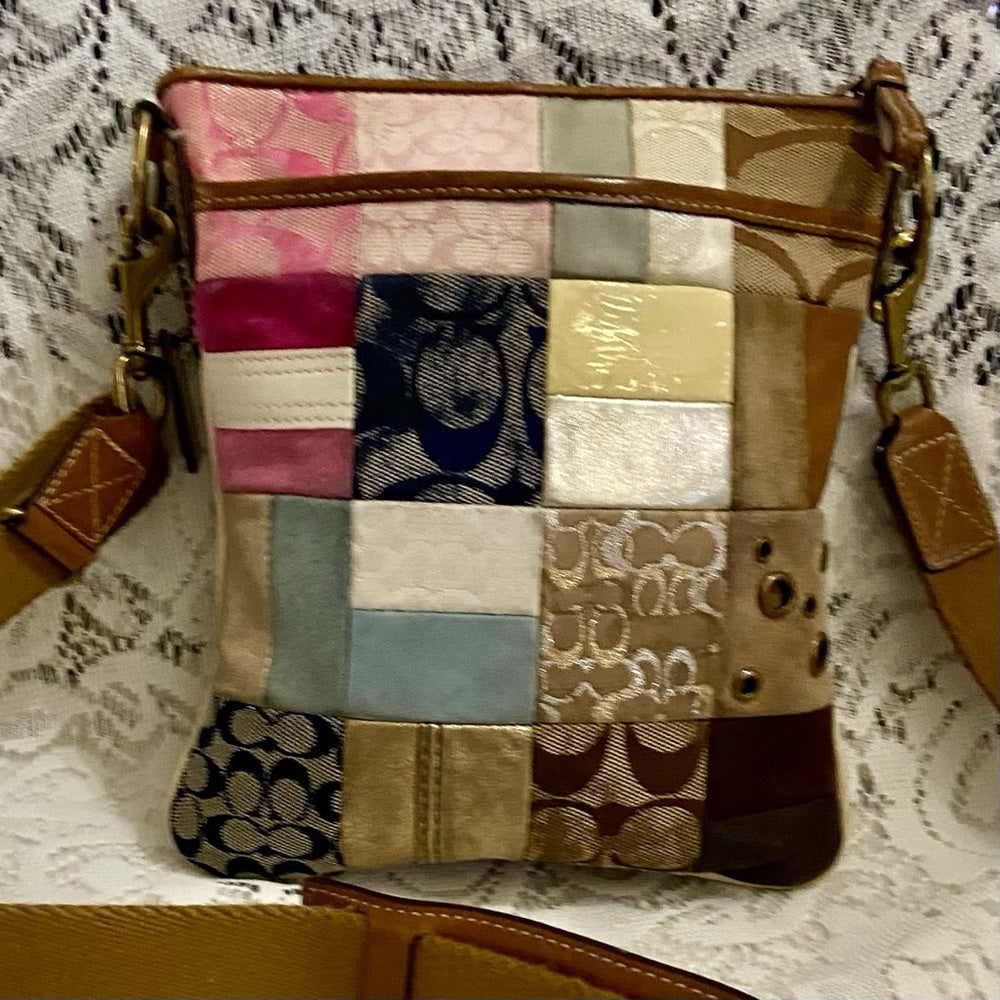 Coach - Multi-color Patchwork Crossbody and Wristlet Set