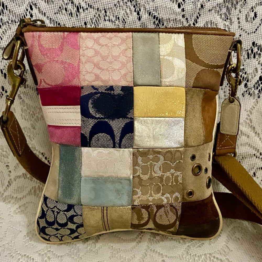 Coach - Multi-color Patchwork Crossbody and Wristlet Set