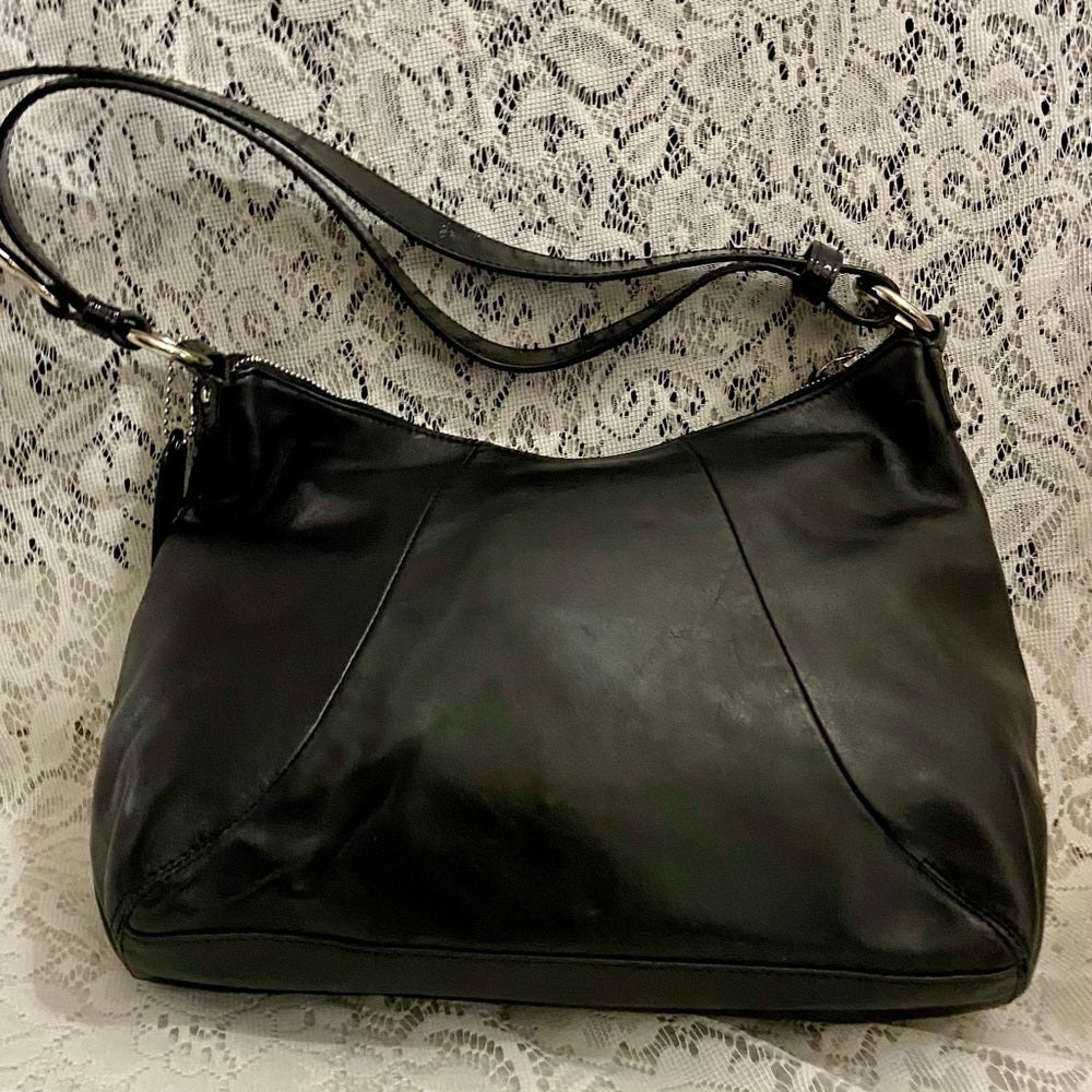 Coach- Soho Legacy Flap Black Leather Shoulder- Crossbody (F19580)