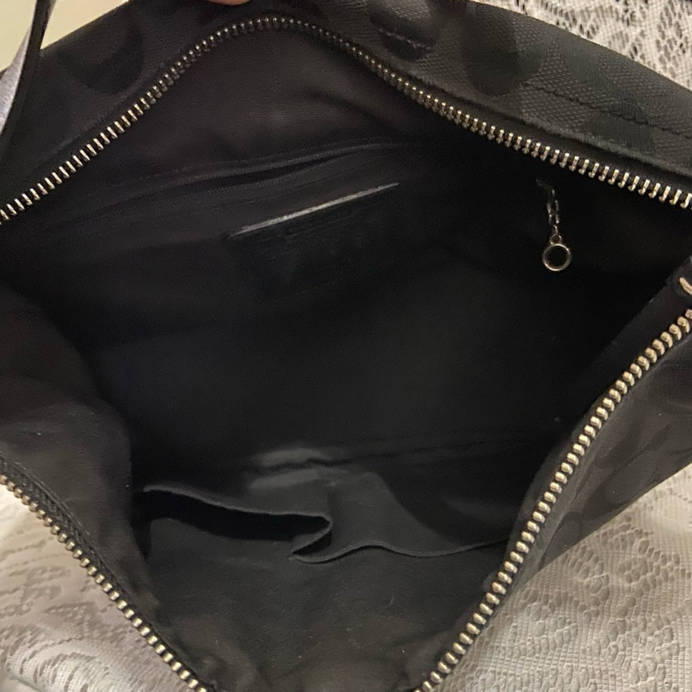 Coach-Soho Black Signature Hobo Shoulder Bag and Matching Wristlet (Style 10906)