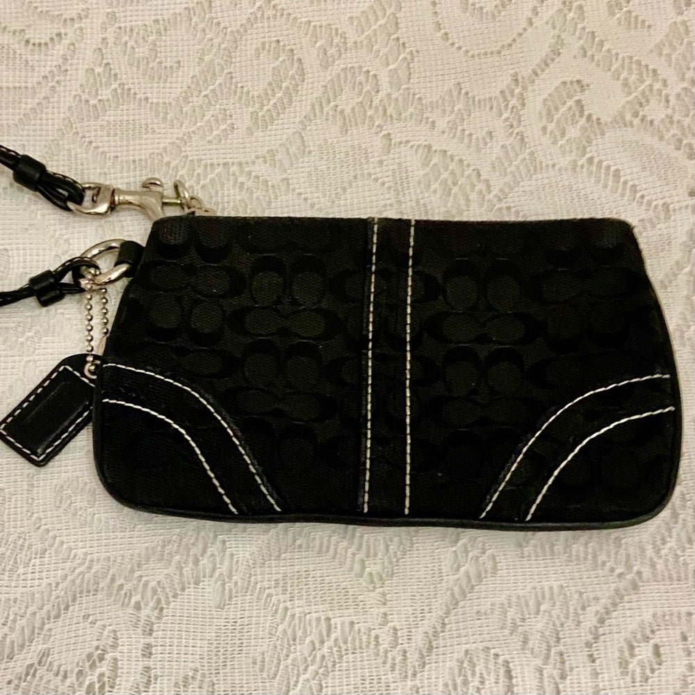 Coach-Soho Black Signature Hobo Shoulder Bag and Matching Wristlet (Style 10906)
