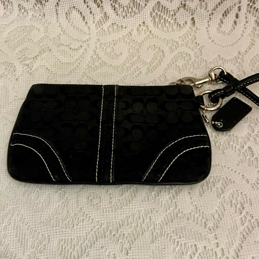 Coach-Soho Black Signature Hobo Shoulder Bag and Matching Wristlet (Style 10906)