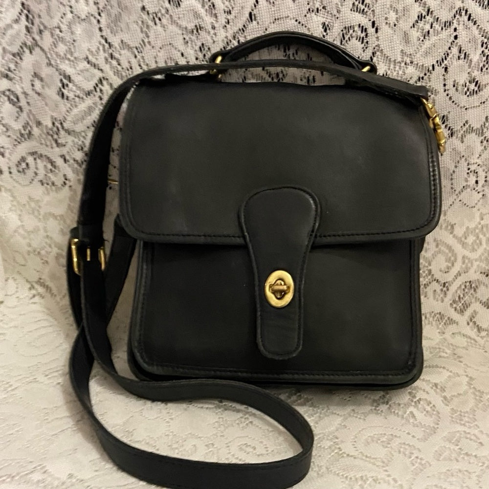 Coach 9927- Willis Black Leather Crossbody Bag