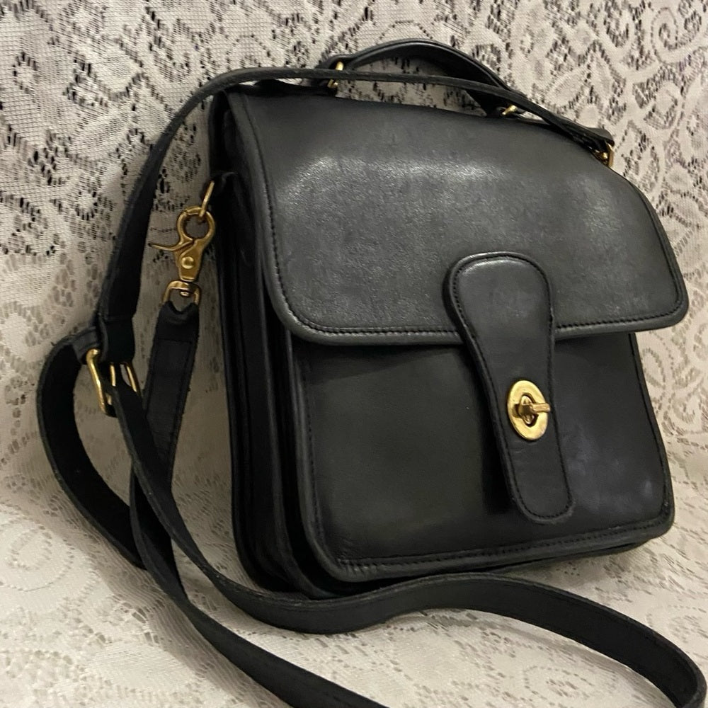 Coach 9927- Willis Black Leather Crossbody Bag