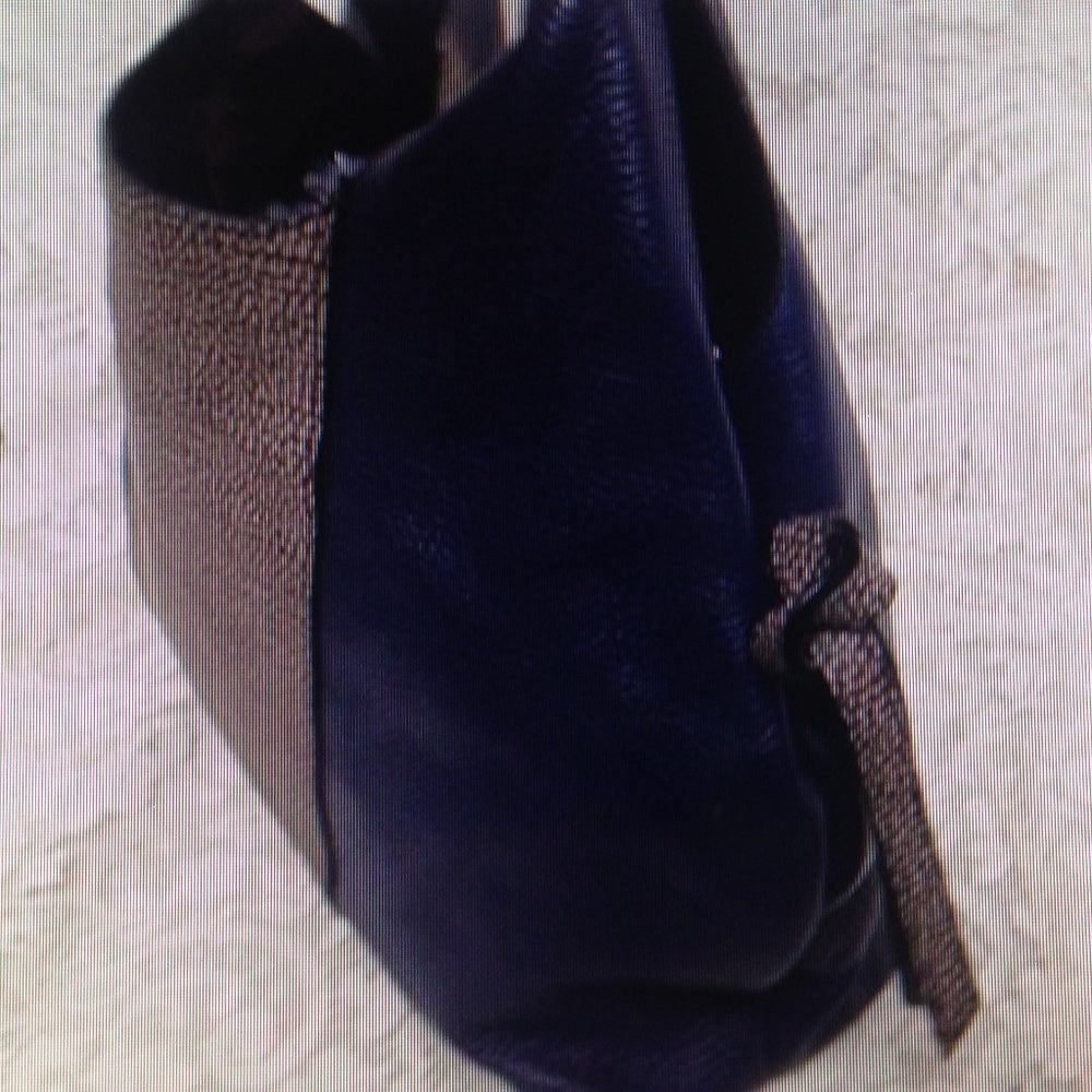 Borbonese, Italy, Blue and Brown Leather Handbag