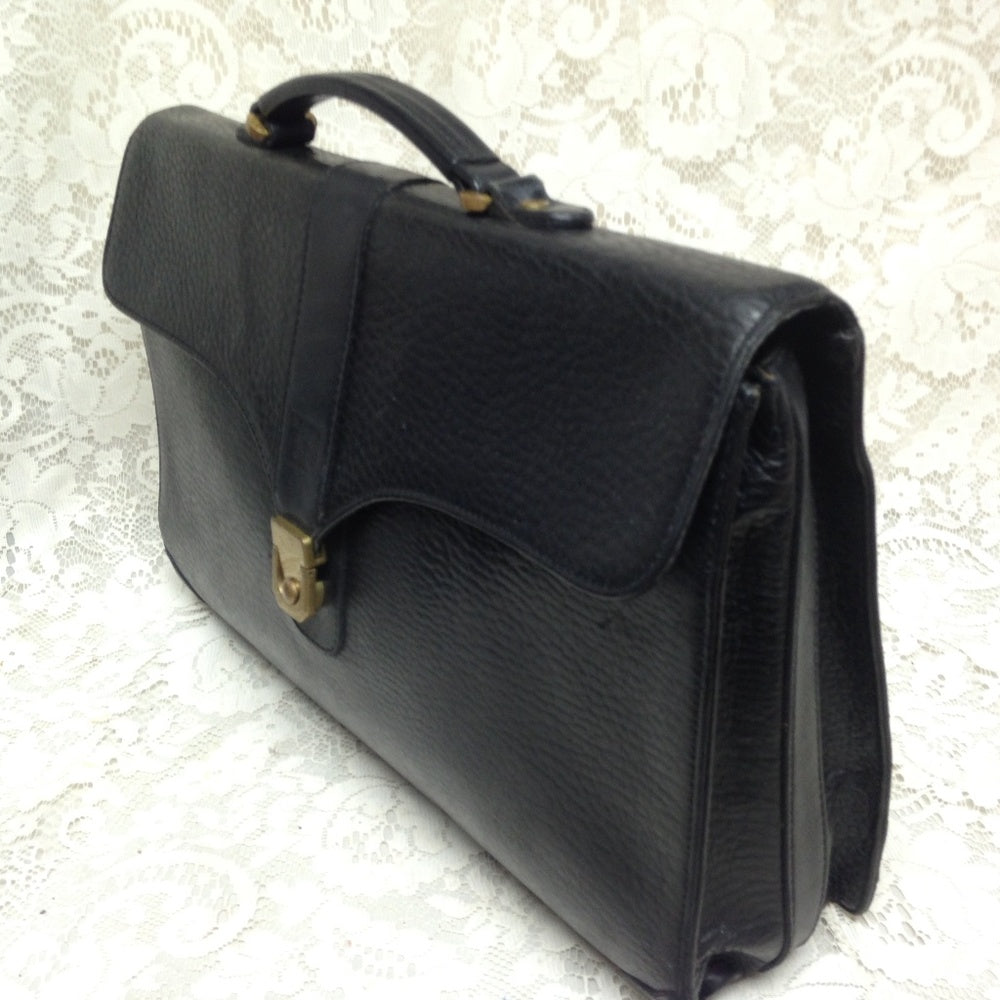Authentic Burberrry Uni-sexBlack Leather Briefcase