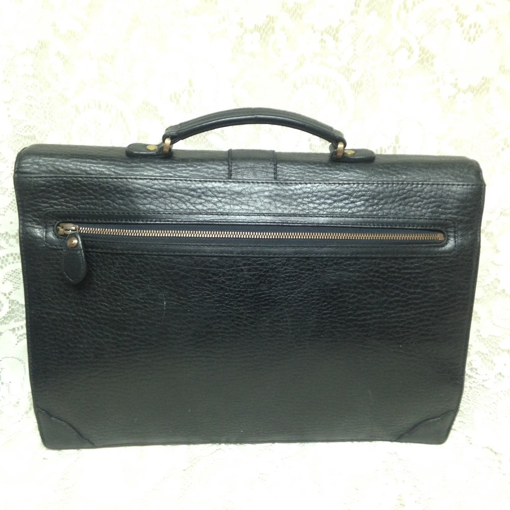 Authentic Burberrry Uni-sexBlack Leather Briefcase