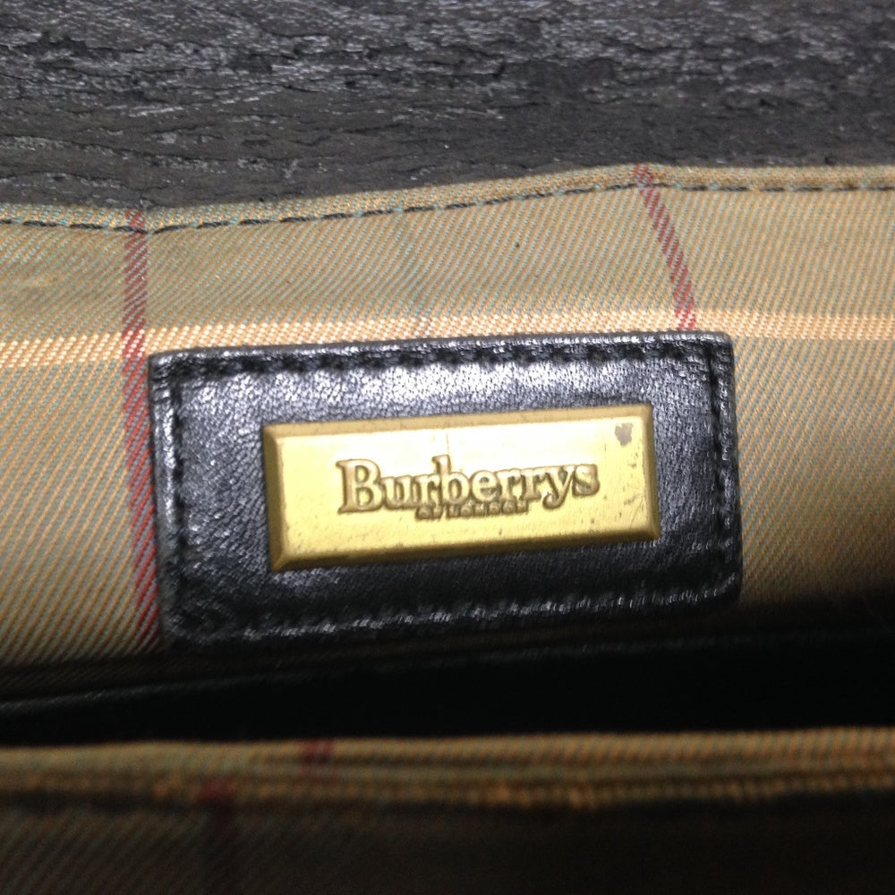 Authentic Burberrry Uni-sexBlack Leather Briefcase