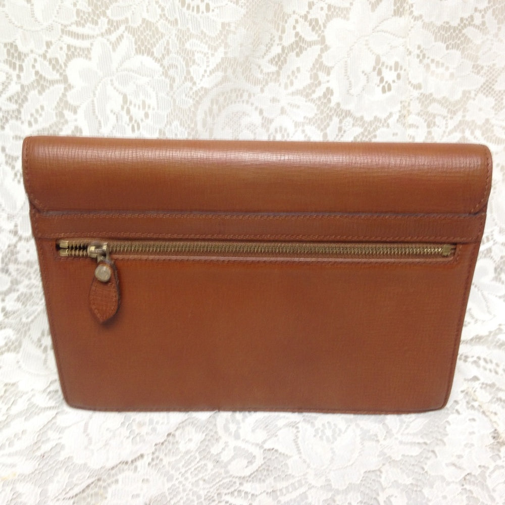 Burberrry Tan-Brown Leather Mens Wristlet With Key