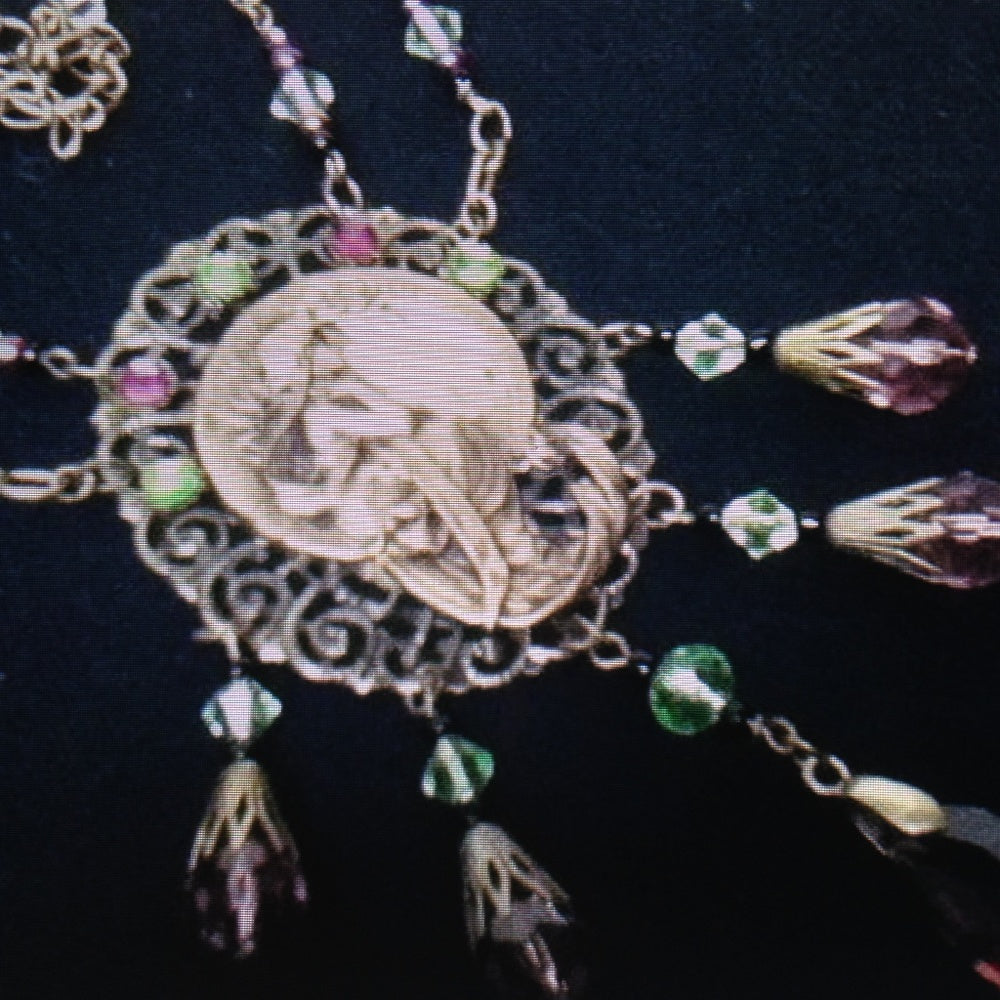 KME Art Nouveau Poetry Lady by Mucha-Pendant Cha