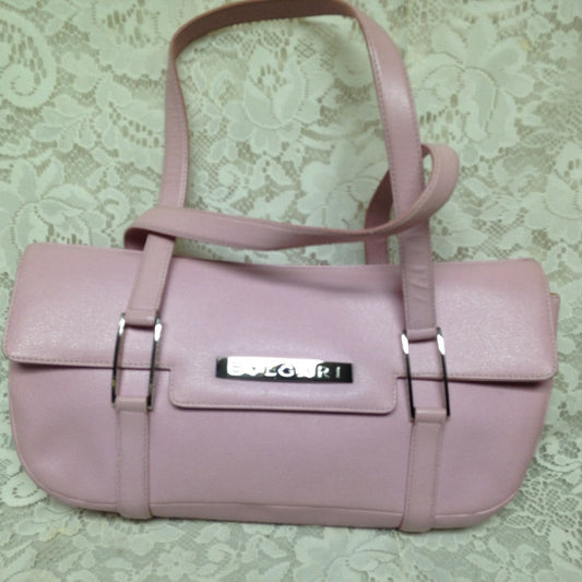 Authentic, Bvlgari Pink Grained Leather Hand Bag