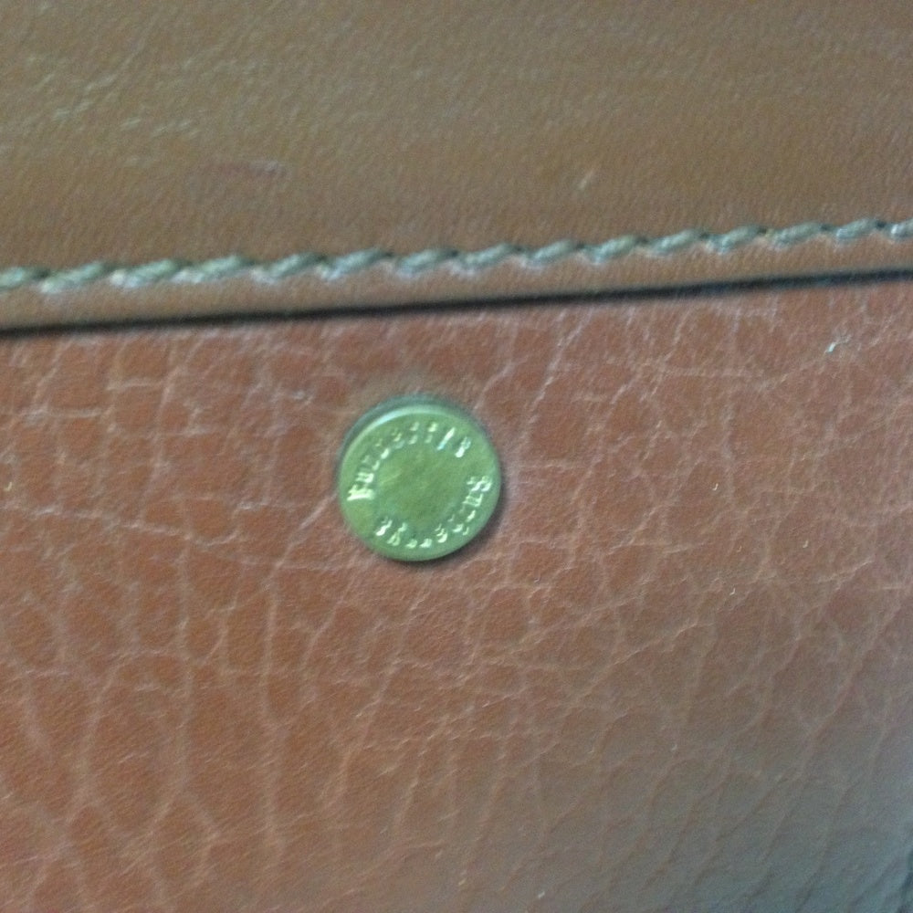 Authentic Burberrry, Tan-Brown Leather Mens Clutch