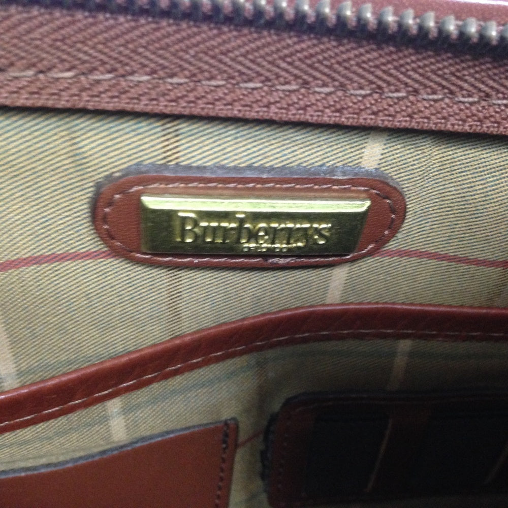Authentic Burberrry, Tan-Brown Leather Mens Clutch