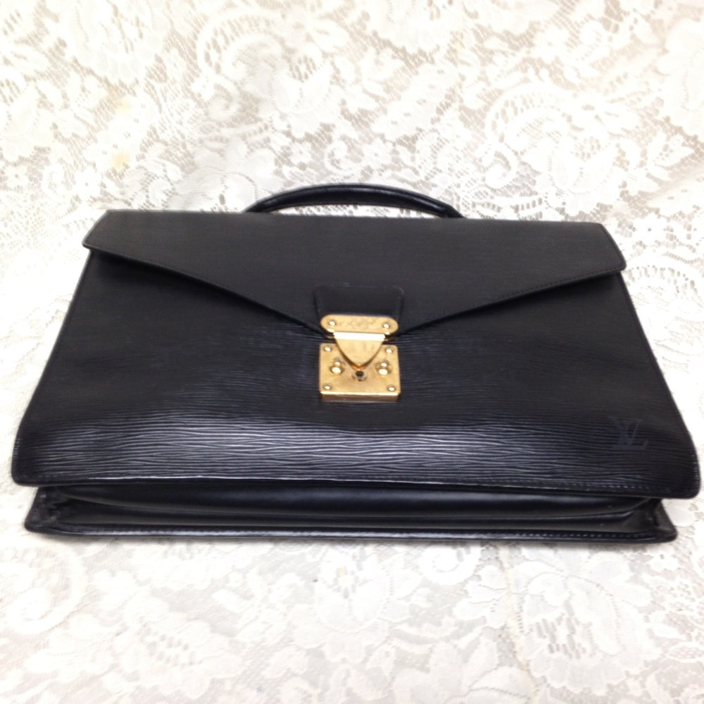 Louis Vuitton Black Epi Leather 2-Gusset Briefcase