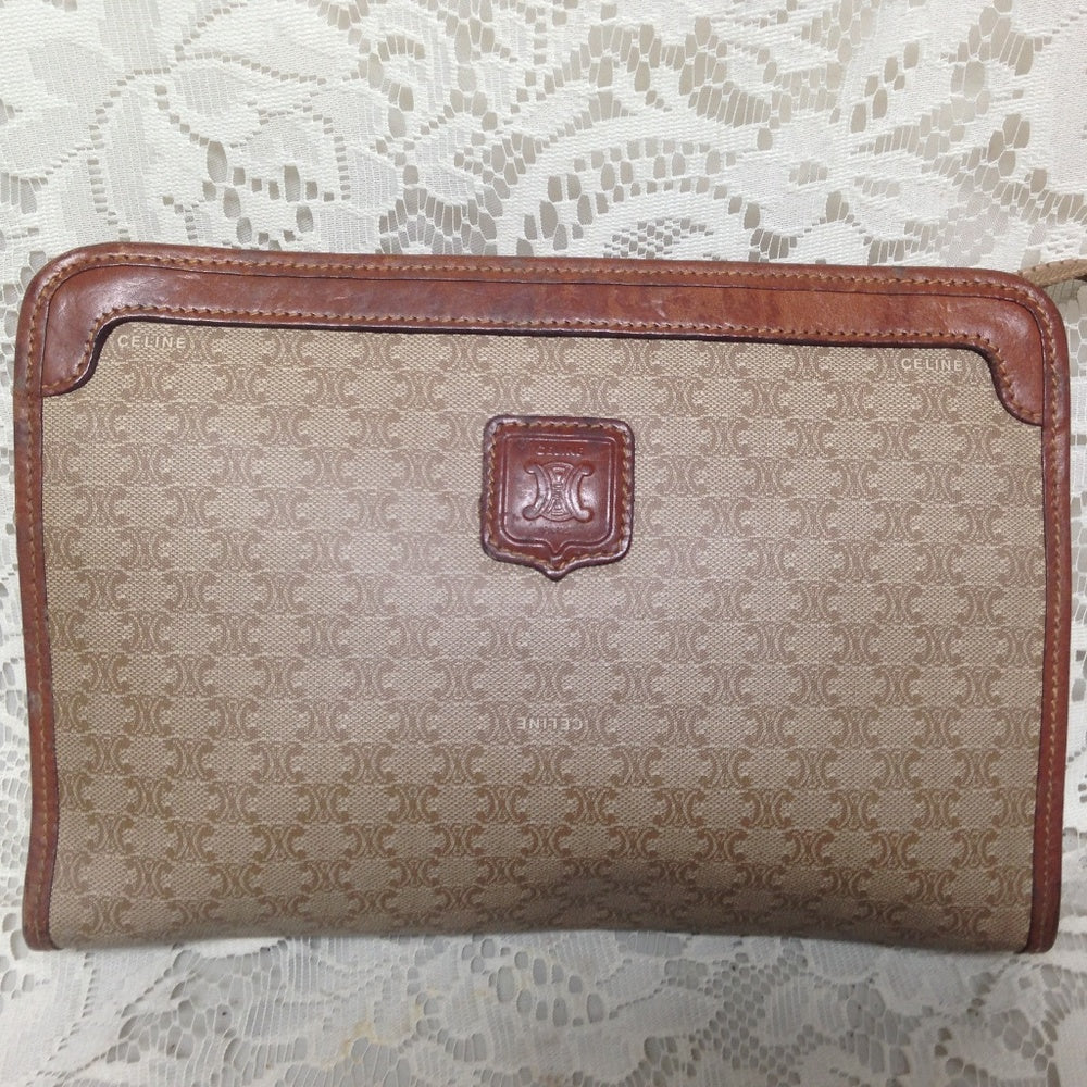 Celine, Paris, Italy Cream Mono Cosmetic Pouch