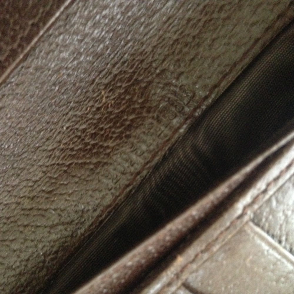Authentic, Gucci Brown Canvas with Leather Trim, L
