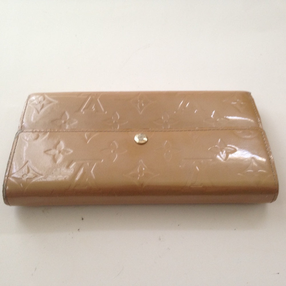 Louis Vuitton Beige Yellow Vernis Mono Long Wallet