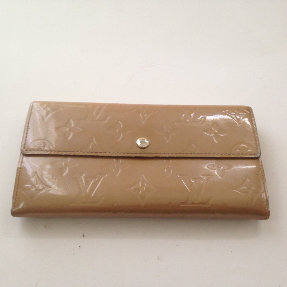 Louis Vuitton Beige Yellow Vernis Mono Long Wallet