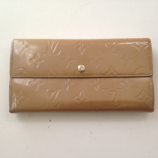 Louis Vuitton Beige Yellow Vernis Mono Long Wallet