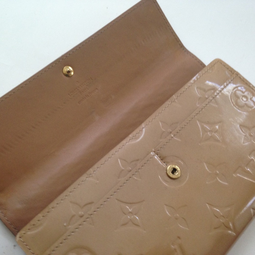 Louis Vuitton Beige Yellow Vernis Mono Long Wallet