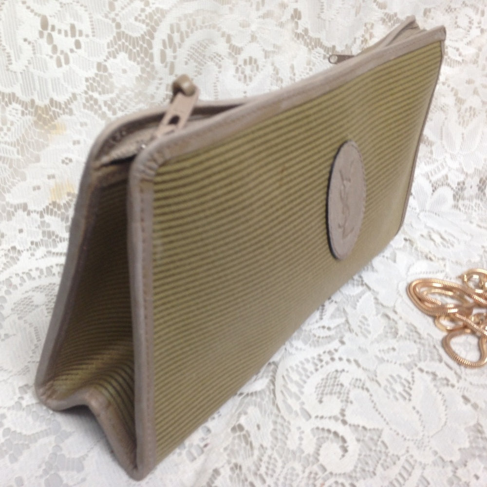 Yves Saint Laurent Coated Canvas Clutch-Crossbody