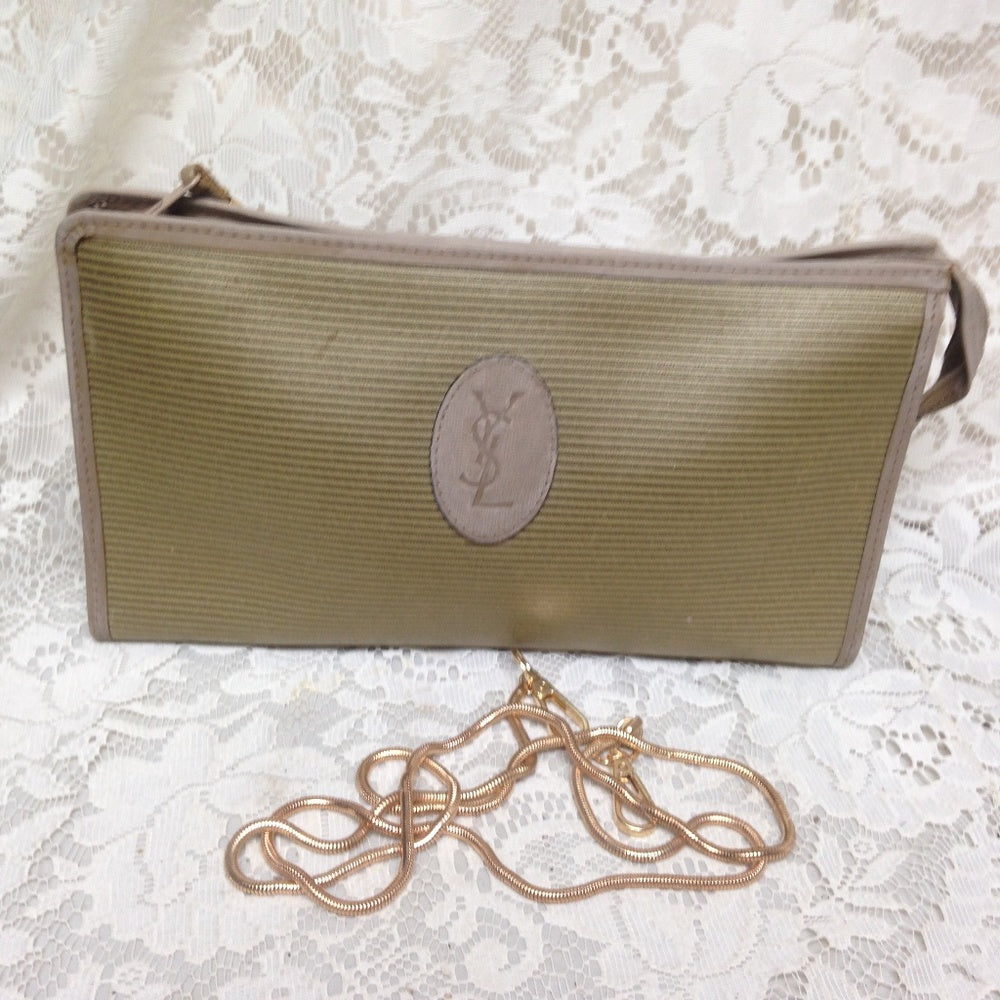 Yves Saint Laurent Coated Canvas Clutch-Crossbody