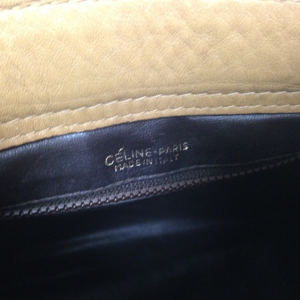 Celine,  Beige Macadam Handbag 12in x 7in x 4in
