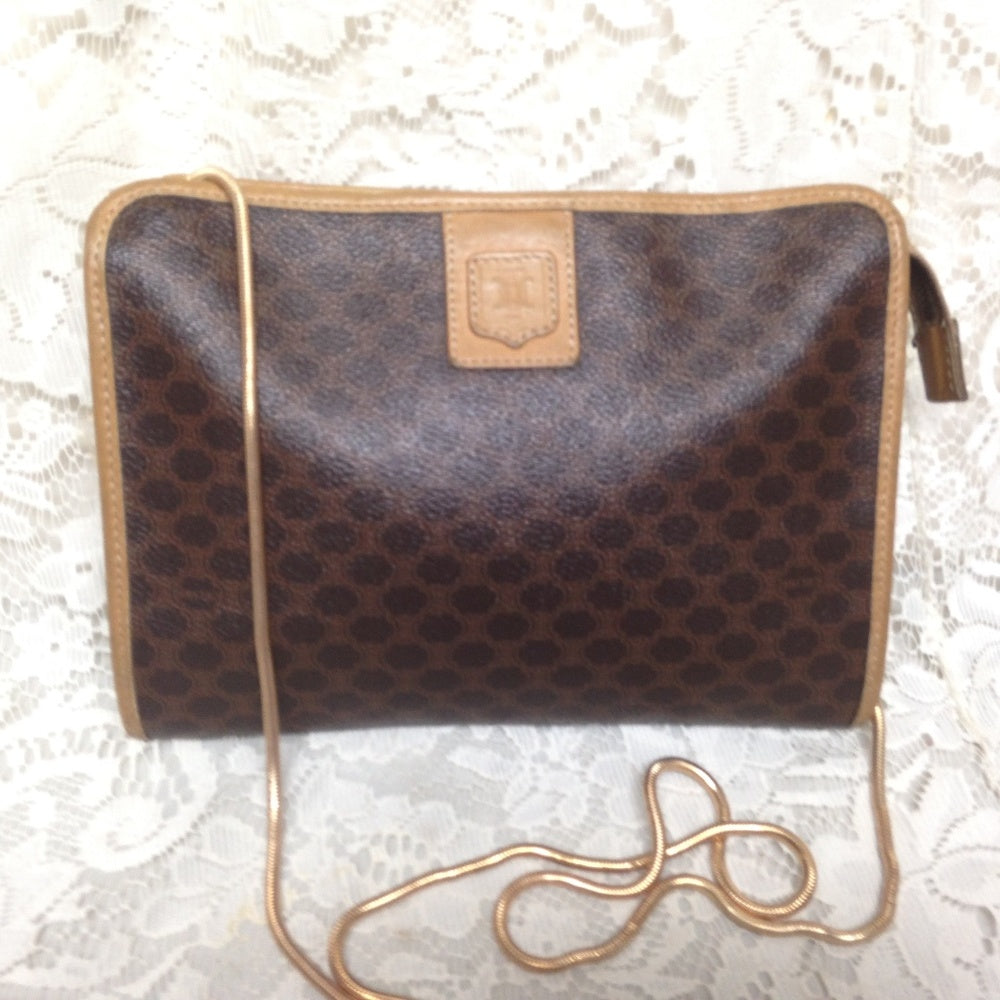 Celine, Brown Mono 2-way Clutch ,Crossbody Handbag