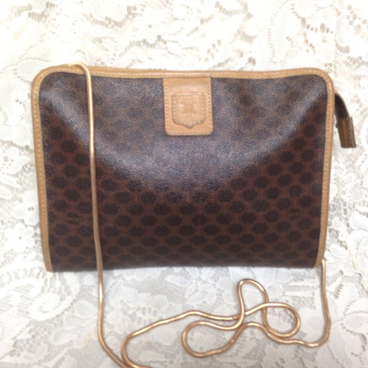 Celine, Brown Mono 2-way Clutch ,Crossbody Handbag
