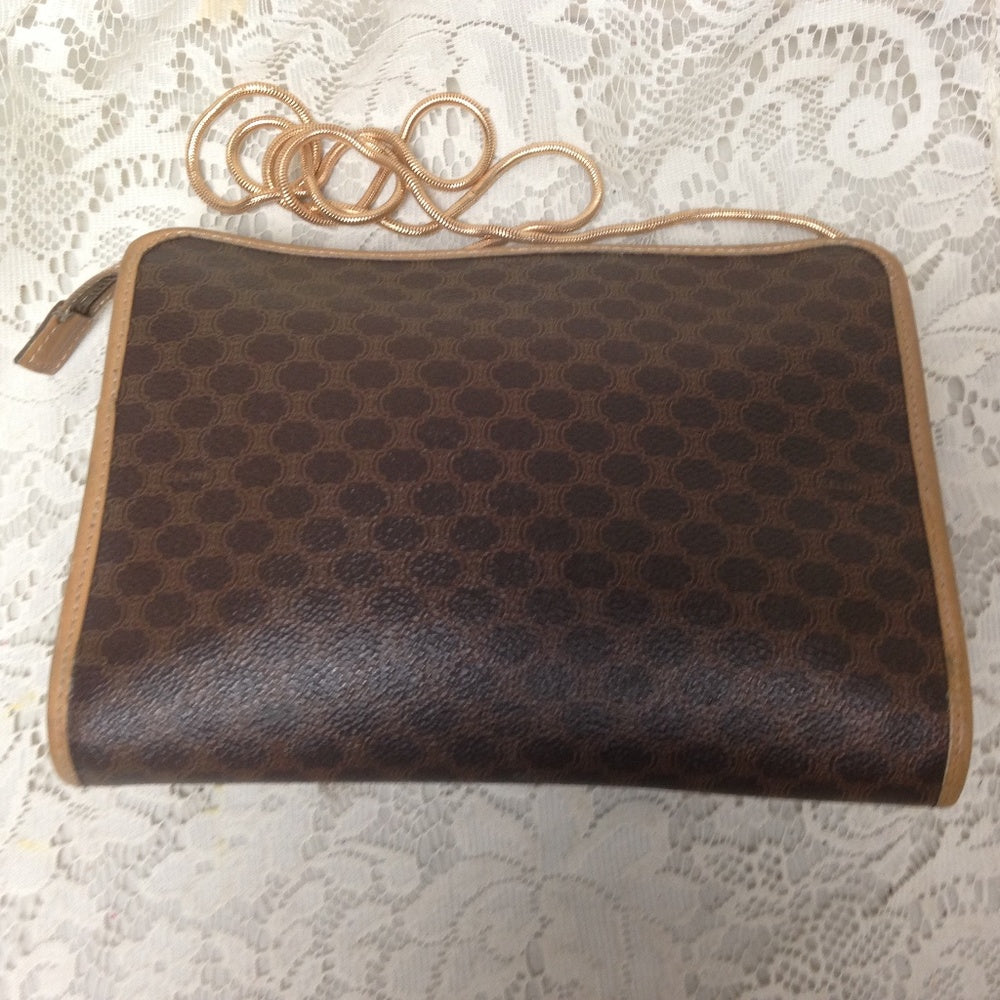 Celine, Brown Mono 2-way Clutch ,Crossbody Handbag