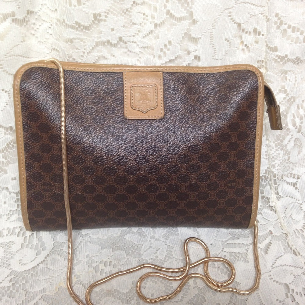 Celine, Brown Mono 2-way Clutch ,Crossbody Handbag