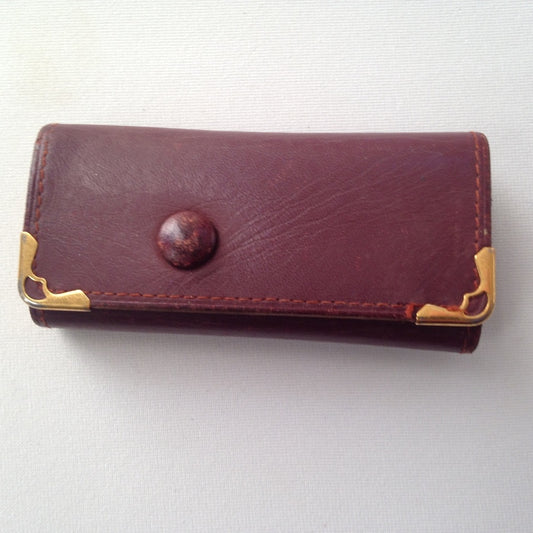 Rare, Cartier Burgundy Leather 4 Hooks Key Case