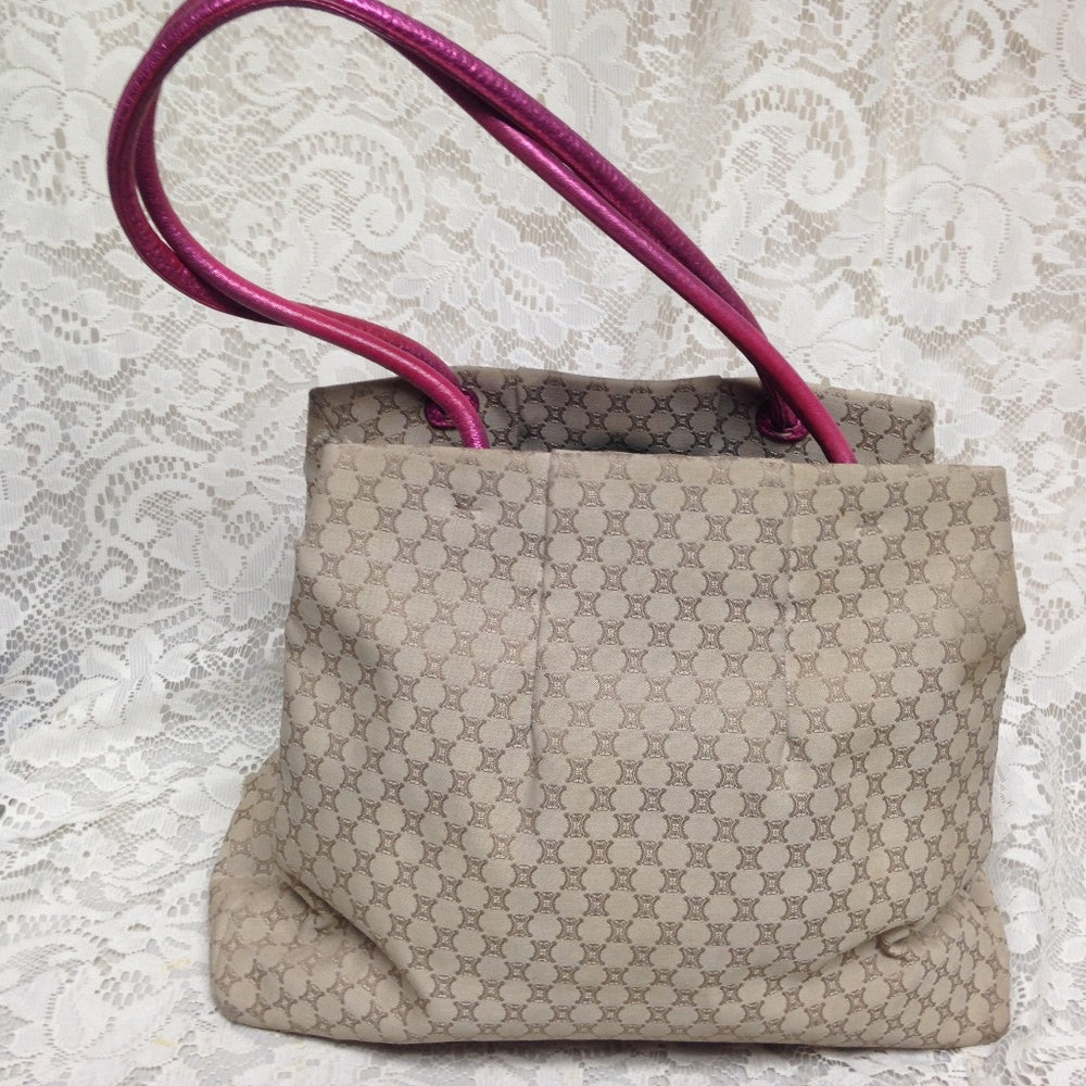 Celine, Cream Macadam Handbag-Shoulder Bag