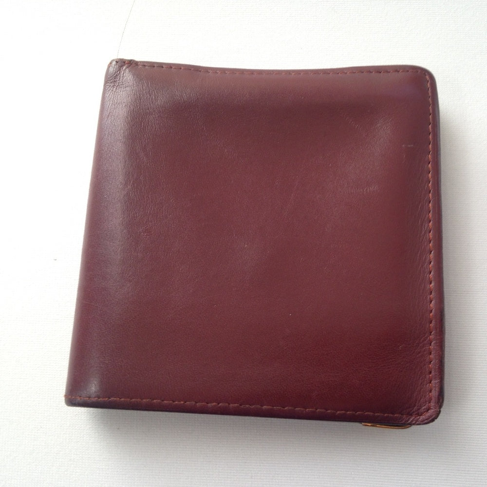 Cartier Burgundy, Leather Bifold Mens Wallet