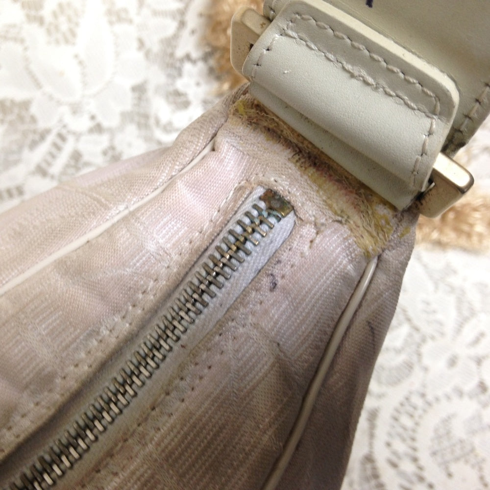 Chanel Beige Jacquard Small Hand Bag 9in x  6in  x