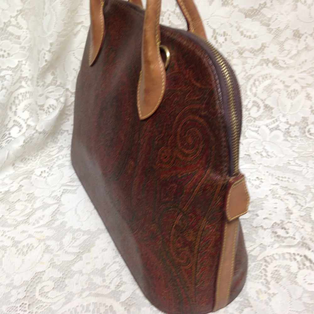 Etro, Italy, Burgundy Paisley Alma Style Handbag