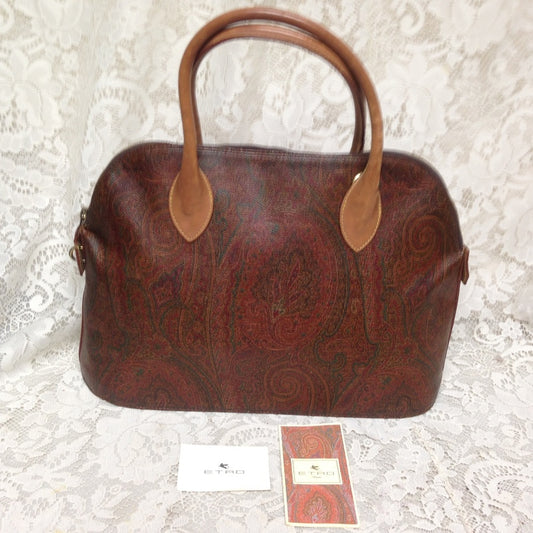 Etro, Italy, Burgundy Paisley Alma Style Handbag