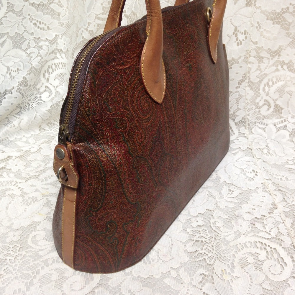 Etro, Italy, Burgundy Paisley Alma Style Handbag