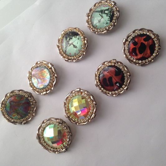 Vintage, Rare 1950s, Star Gold Tone, Clip Earrings