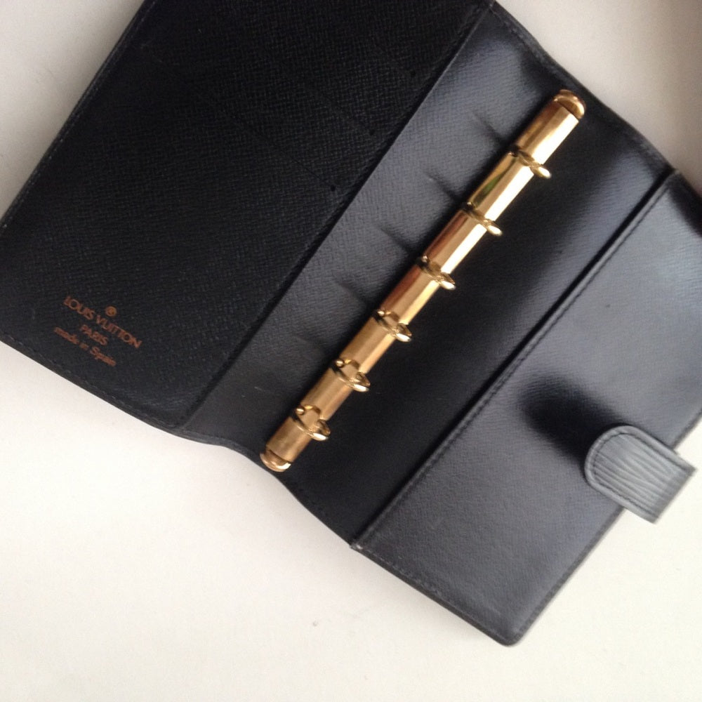 Louis Vuitton Black Epi Leather Notebook-Organizer