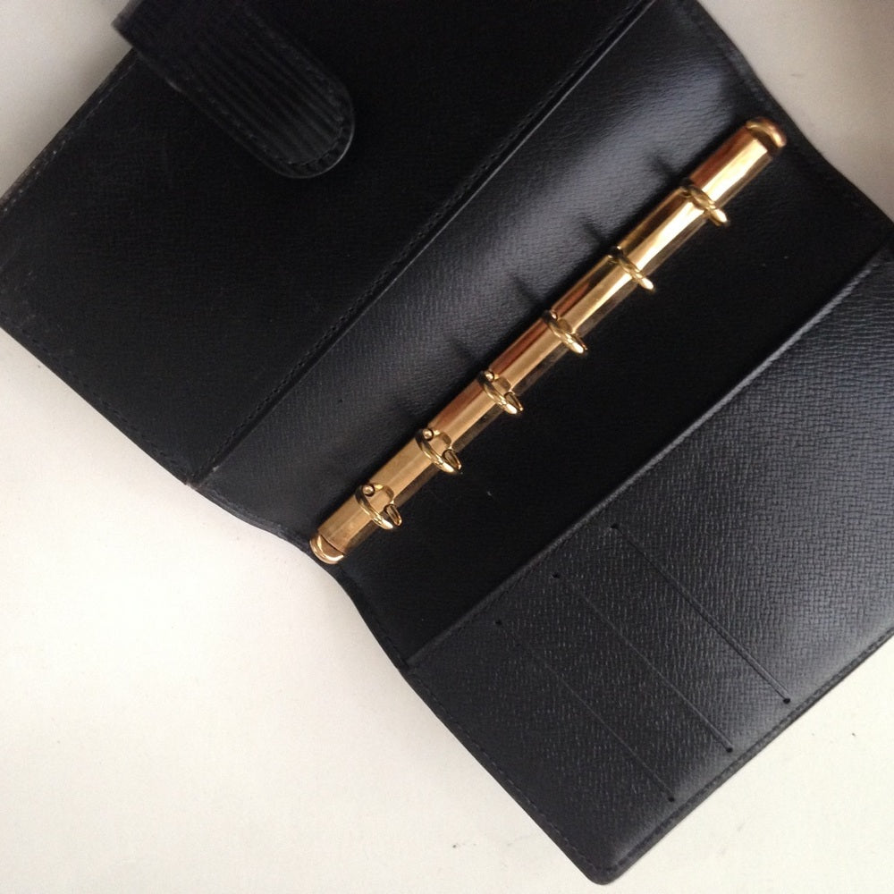 Louis Vuitton Black Epi Leather Notebook-Organizer