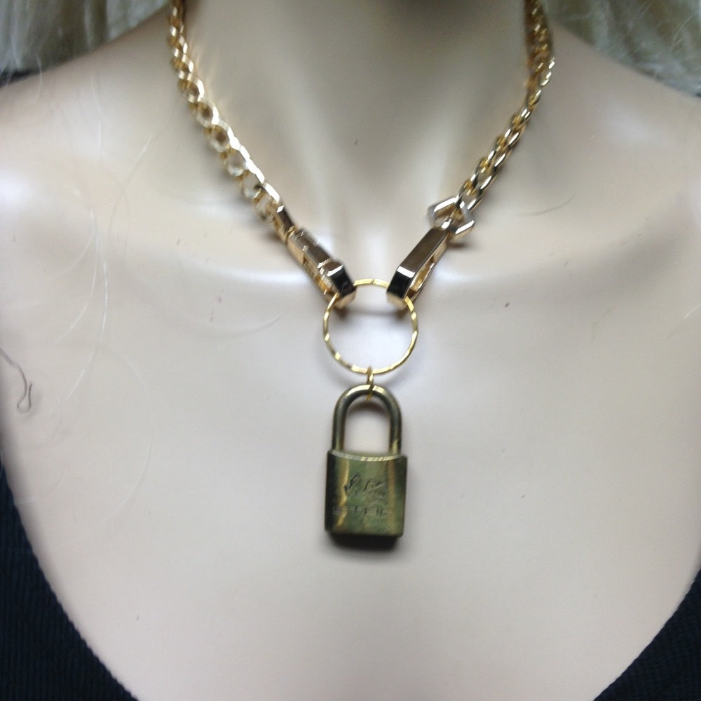 Etro, 2-way Handbag Charm-Padlock-Key Necklace