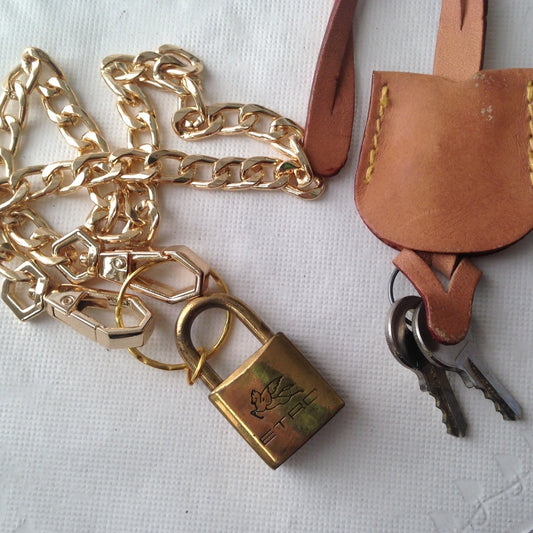 Etro, 2-way Handbag Charm-Padlock-Key Necklace